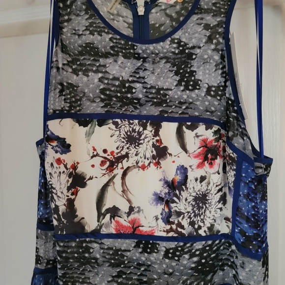 Rebecca Taylor Women's  Lined Floral Pleated  Dress Multicolor Size 8 - Picture 2 of 5